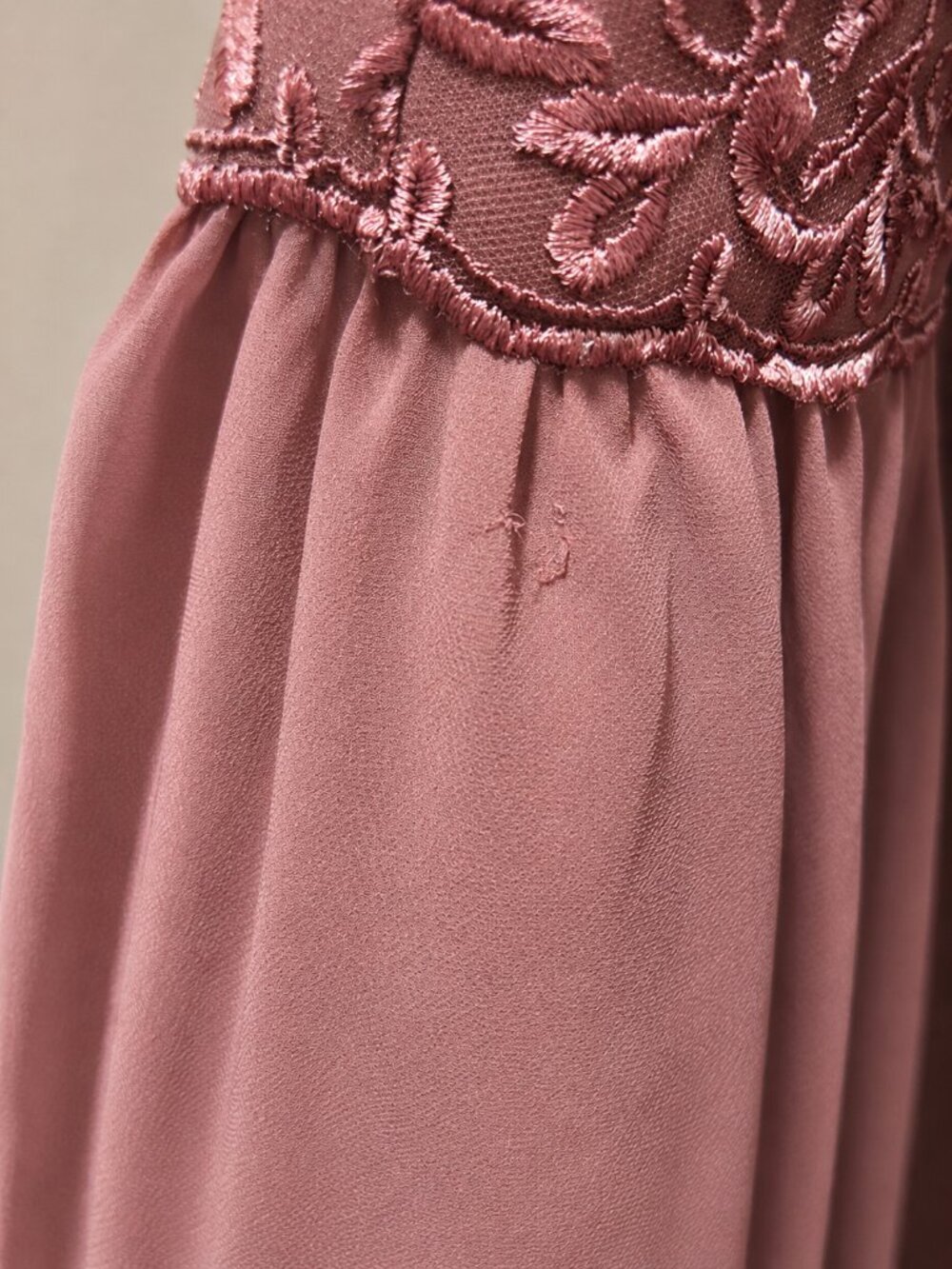 Mori Lee Madeline Gardner 21656 Dusty Rose Chiffon Bridesmaid Dress Size 10 READ - Picture 6 of 10